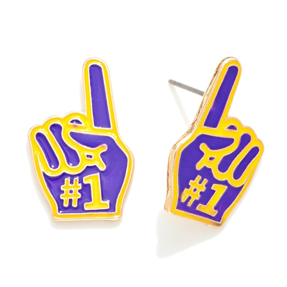 Foam Finger Stud Earrings