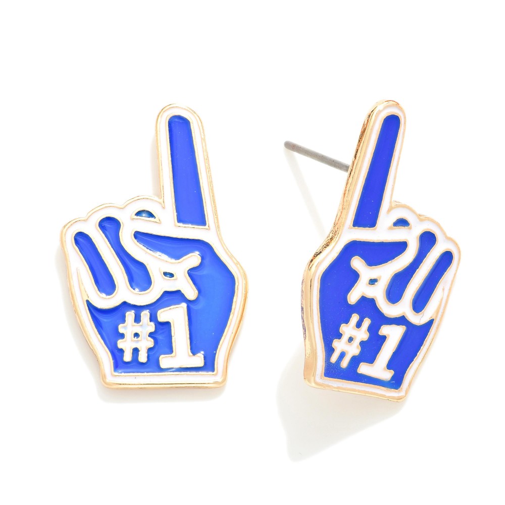 Foam Finger Stud Earrings