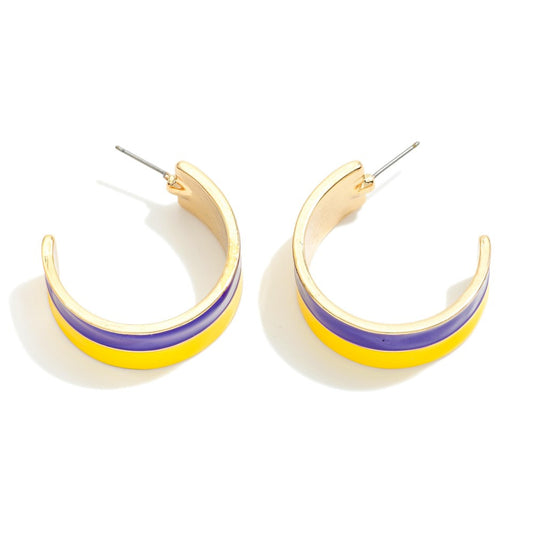 Painted Metal Hoop Earrings