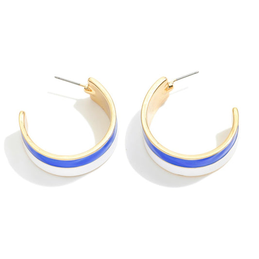 Painted Metal Hoop Earrings