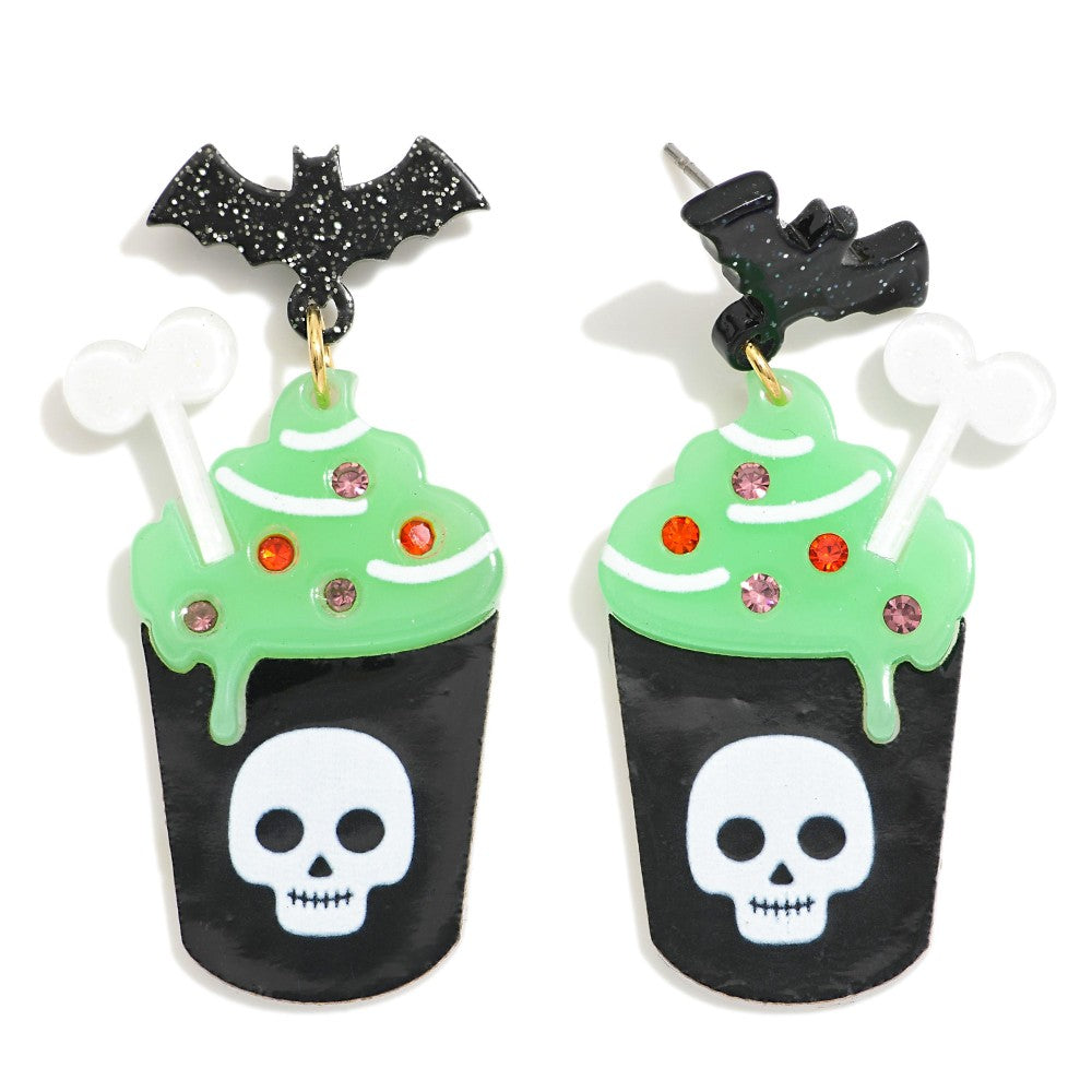 Glow In The Dark Spooky Drink Drop Earrings