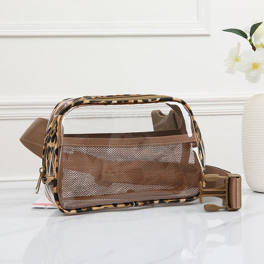 Leopard Clear Crossbody Belt Bag