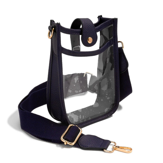 Leather Clear Navy Crossbody Bag