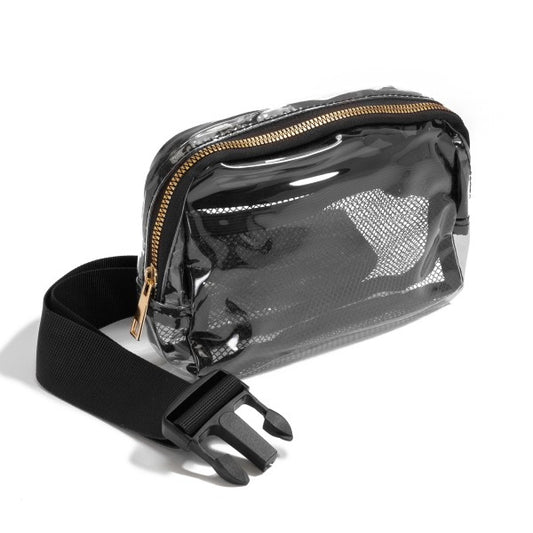 Clear Crossbody Belt Bag Black