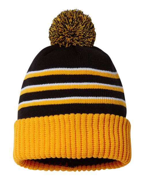 Liberty Hill Panthers Pom Cuffed Beanie