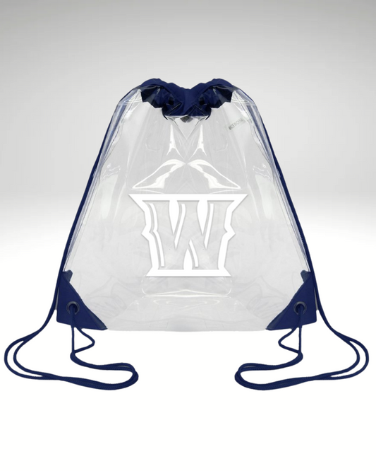 Clear Drawstring Backpack Navy W