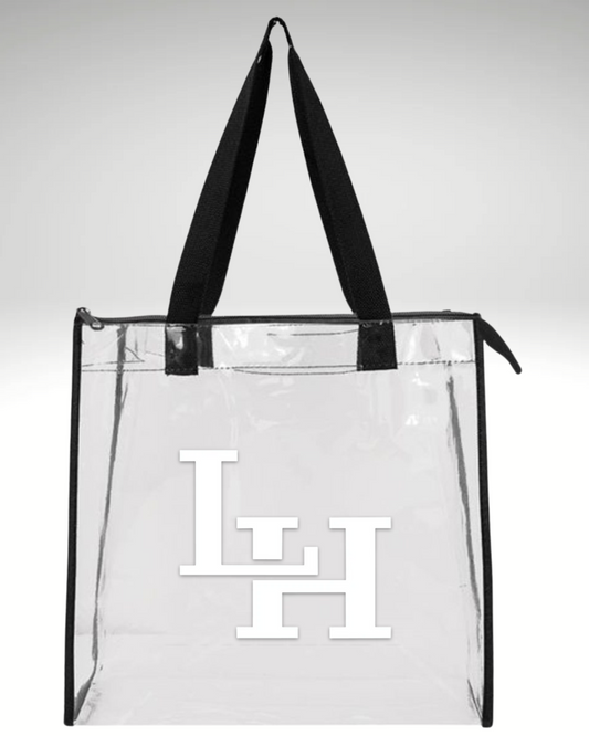 Clear Zippered Tote Black LH