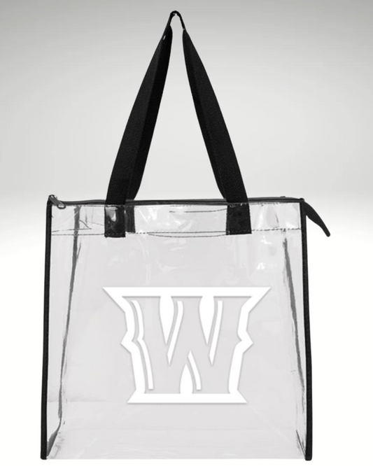 Clear Zippered Tote Black W