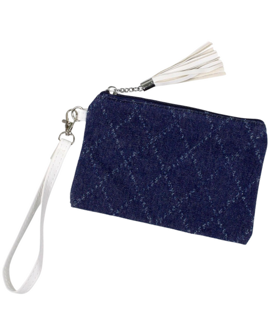 Quilted Denim Wristlet