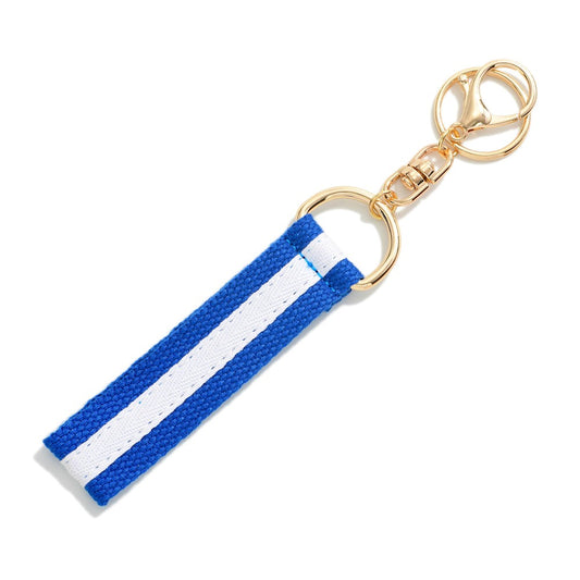 Blue Striped Game Day Keychain