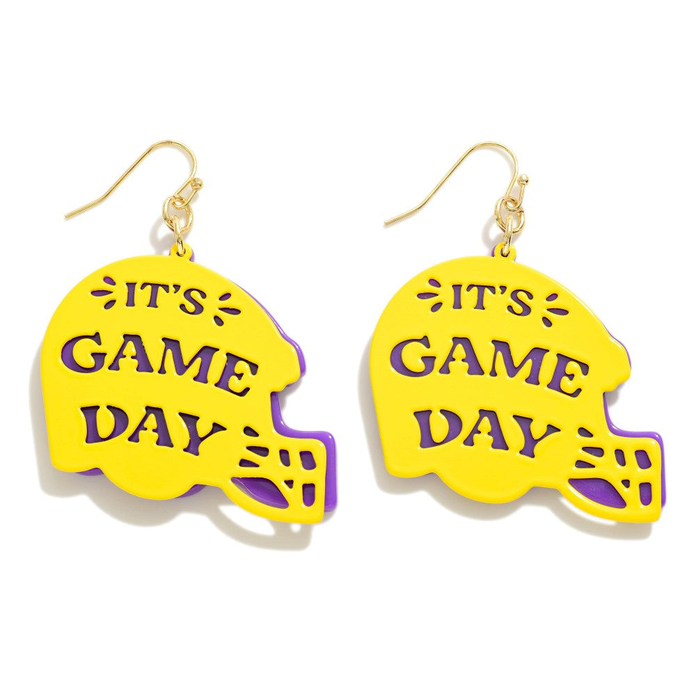 Helmet 'It's Game Day' Drop Earring