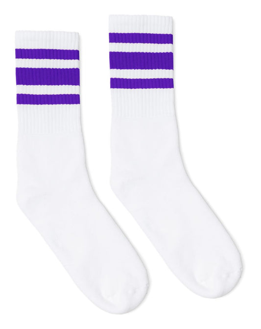 Striped Crew Socks Purple