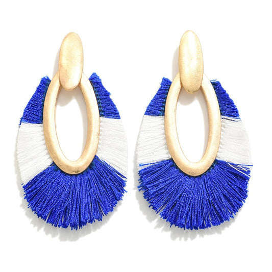 Two Tone GameDay Tassel Drop Earring