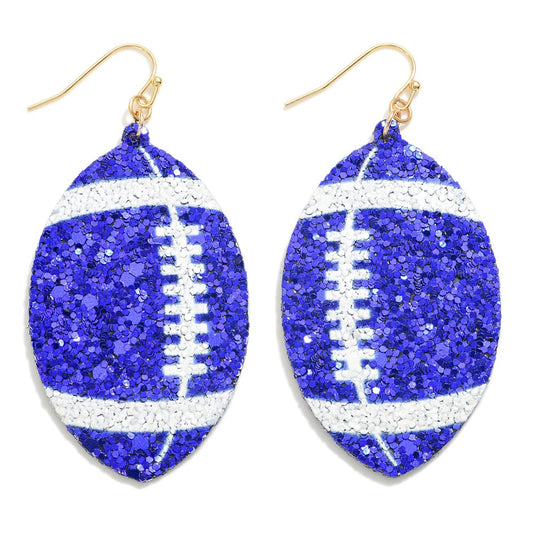 Glitter Football Drop Earrings