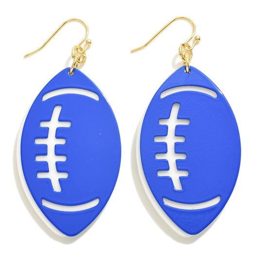 Layered Metal Football Drop Earring