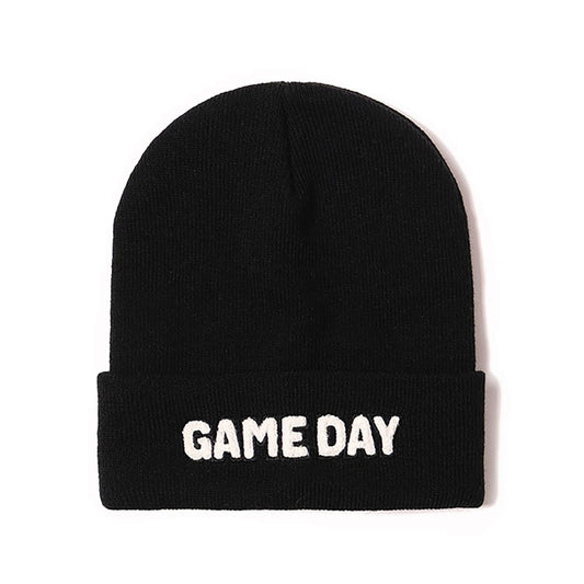 Game Day Chenille Patch Knit Beanie