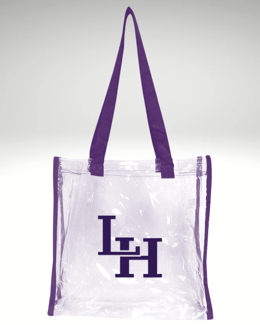 LH Clear Glitter Purple Tote Bag