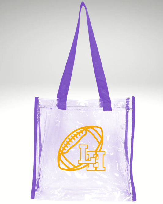 LH Football Clear Purple Tote Bag